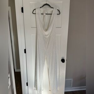NWOT Bridal White Sequin Jumpsuit